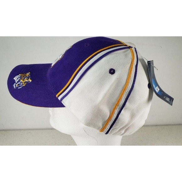 LSU TIGERS Adjustable Back Baseball Hat 3D Purple Yellow Fighting Tigers NWT - Picture 4 of 12